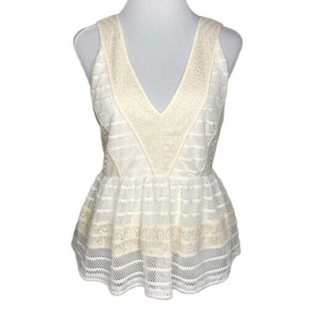 NEW Chelsea 28 white knit peplum tank